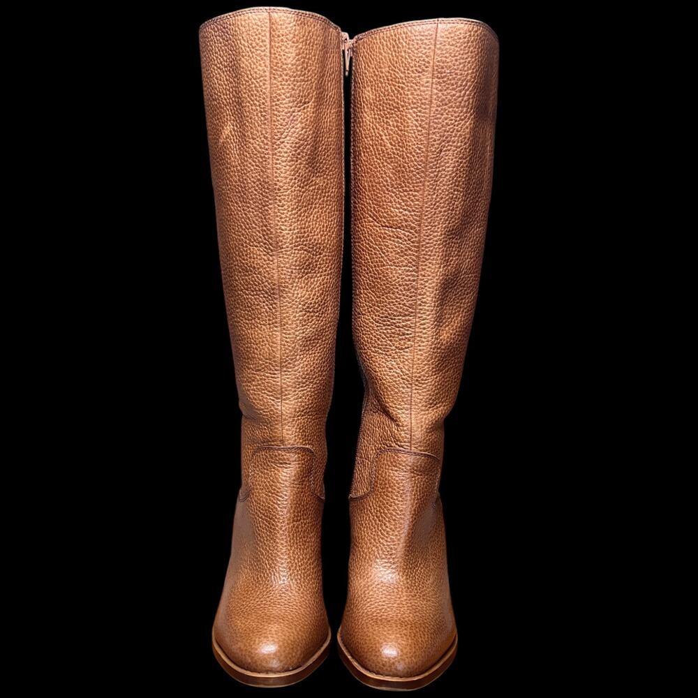 LUCKY BRAND Espositoh Women 8M Honey Pebbled Br own Leather Knee High Boots Ride - Picture 9 of 16